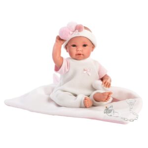 Llorens - Baby Girl Doll & Pink Swaddling Blanket - 36cm (Mechanism Optional) - Image 1