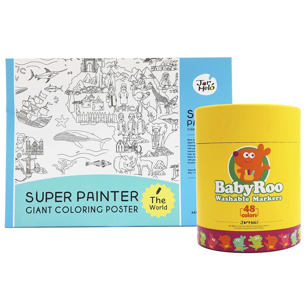 Colouring Set - 48 Markers & Giant Poster