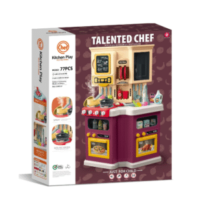 Cogo - Pretend & Play Kitchen Set - Burgundy - 67 Accessories - Image 4