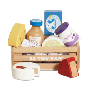 Le Toy Van - Pretend & Play - Wooden Cheese & Dairy Food Crate - 8pcs - Image 6