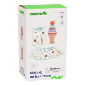 TookyToy - Pretend & Play - Wooden Ice Cream Stacking Game - Image 1