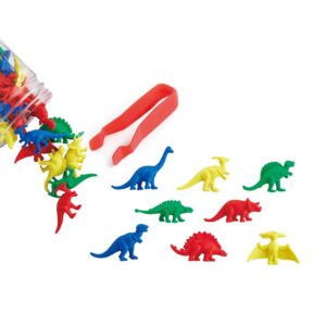 EDX Education - Counters - Dinosaur - 4 Colours with Tweezer - 32pcs - Jar - Image 3