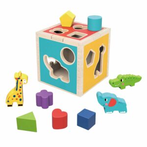 TookyToy - Animal Shape Sorter with Wooden Blocks - Image 1