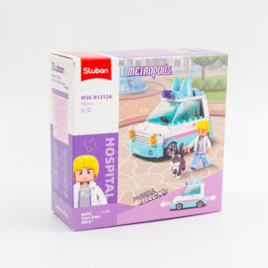Sluban - Metropolis Pull Back - Pet Pickup Car - 103pcs - Image 4