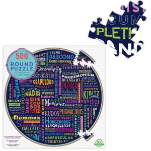 eeBoo - 100 Great Words 500pc Round Puzzle - Image 1