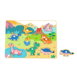 hi Pando - Wooden Peg Puzzle - Dinosaur Animals - 9pcs - Image 5