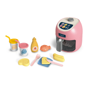 Pretend & Play Air Fryer Set with Lights, Sounds & Colour Changing Food - Pink - Image 1