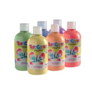 Toy Color - Superwashable Ready-Mix Tempera Paint for Kids - Pastel Shades - Bulk Pack 6 x 500ml - Image 1