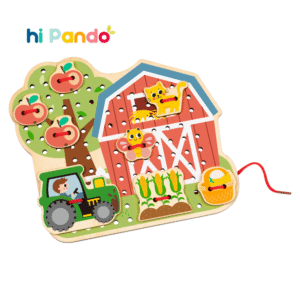 hi Pando - Wooden Threading Board - Farm Themed - 23pcs - Image 1