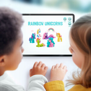 Hey Clay - Modelling Air-Dry Clay with Fun Interactive App - Lighty, Sunny, Rainy, Series Rainbow Unicorns, 6 cans - Image 4