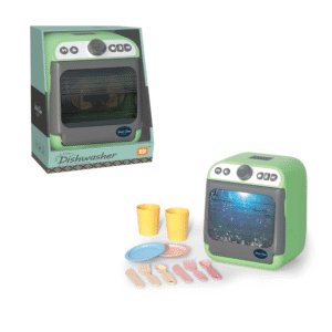 Pretend & Play Dishwasher Set with Sound, Lights & Water Spray Effect - Green - Image 4