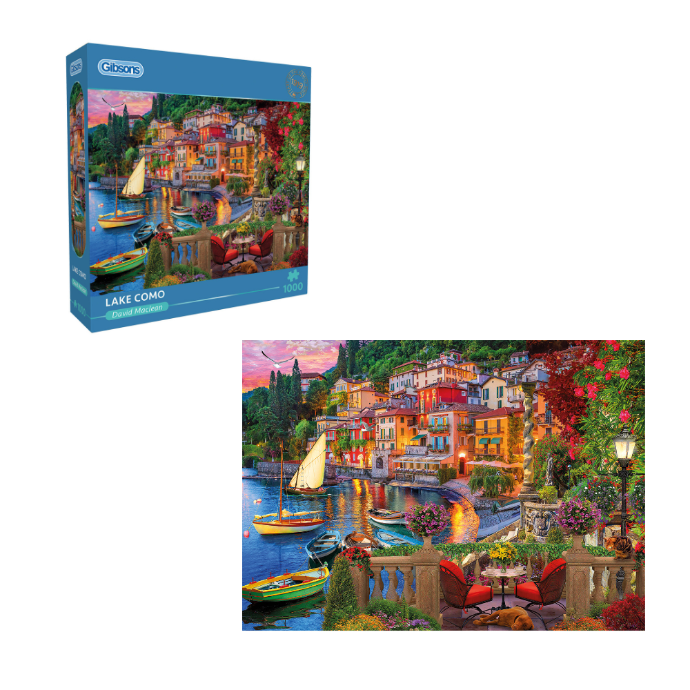 Gibsons - Lake Como - 1000 Piece Jigsaw Puzzle - BrainPlay