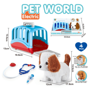Cogo - Pretend & Play Electric Dog Care Kit with Pet Vet Accessories - Brown Dog - Image 5