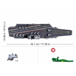 Sluban - Model Bricks - Aircraft Carrier Shandong 1/700 Scale - 584 Pieces - Image 4