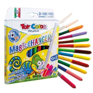 Toy Color - Box with Hanger 10 + 2 Superwashable Fibre Pens Magic Changer - Image 1