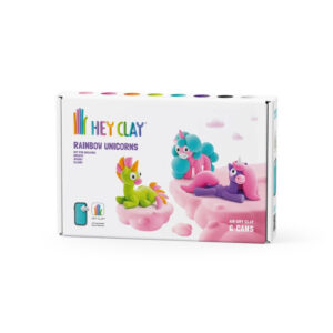 Hey Clay - Modelling Air-Dry Clay with Fun Interactive App - Brighty, Cloudy, Sparky, Series Rainbow Unicorns, 6 cans - Image 5