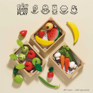 Le Toy Van - Pretend & Play - Wooden Harvest Vegetables Food Crate - 10pcs - Image 4