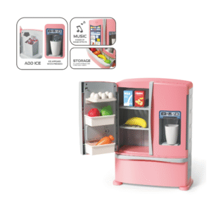 Pretend & Play Refrigerator with Sound Effects & Ice Dispenser - Pink - Image 2