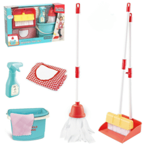 Cogo - Pretend & Play Keeping Tidy Set with Cleaning Tools, Apron & Bucket - Image 1