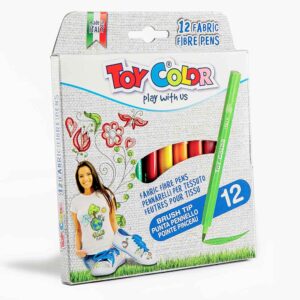 Toy Color - Fabric Pens - 12 Colours Retail Hanger Pack - Image 1