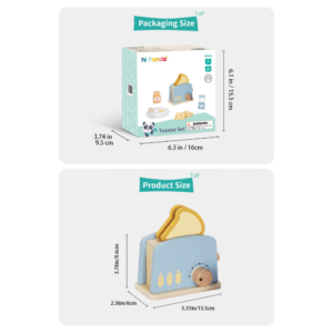 hi Pando - Pretend & Play - Wooden Toaster Breakfast Set - 10pcs - Image 2