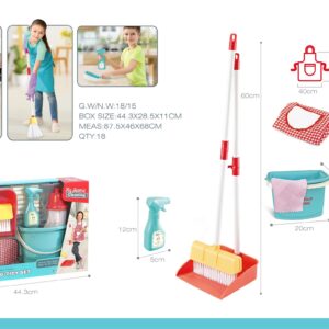 Cogo - Pretend & Play Keeping Tidy Set with Cleaning Tools, Apron & Bucket - Image 2