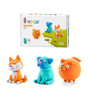 Hey Clay - Modelling Air-Dry Clay with Fun Interactive App - Shiba Inu, Spitz, Pug, Series Dog Story, 6 cans - Image 1