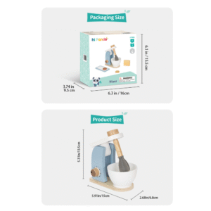 hi Pando - Pretend & Play - Wooden Baking Mixer Set - 6pcs - Image 4