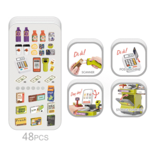 Cogo - Pretend & Play Grocery Store - Cash Register and Accessories - 48 Pieces - Image 3