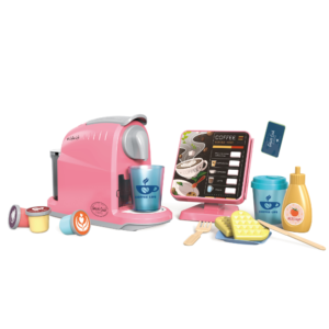 Pretend & Play Coffee Maker & Breakfast Set with Sounds & Colour Changing Cups -Pink - Image 3