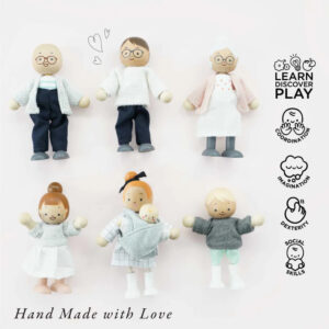 Le Toy Van - Pretend & Play - Wooden Dolls House Family Set - 7pcs - Image 5
