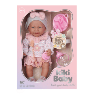 Baby Doll with Vinyl Body, 12 Sounds, Pink Outfit & Accessories - 40cm - Image 1