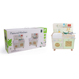 Classic World - Pretend & Play - Wooden Natural Kitchen - 16pcs - Image 5