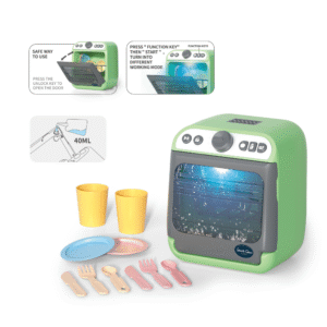 Pretend & Play Dishwasher Set with Sound, Lights & Water Spray Effect - Green - Image 2