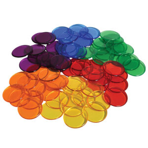 EDX Education - Counters - Transparent 6 Colours 19mm - 250pcs - Polybag - Image 1