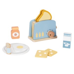 hi Pando - Pretend & Play - Wooden Toaster Breakfast Set - 10pcs - Image 4