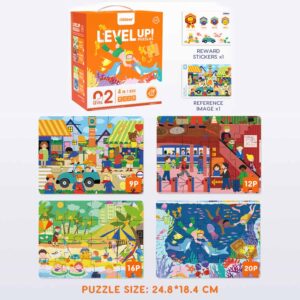 Mideer - Level Up Puzzles - 4-in-1 - Level 2 Daily Scenes - Image 4