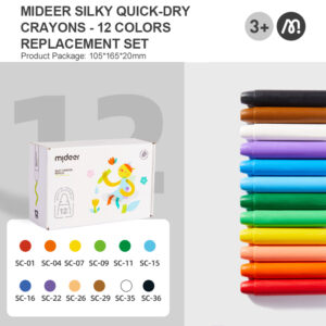 Mideer - Silky Crayons Refills - 12 Colours - Image 3
