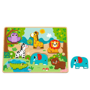 hi Pando - Chunky Wooden Puzzle - Wild Animals - 8pcs - Image 5