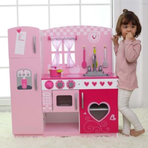 Classic World - Pretend & Play - Pink Kitchen - 85 x 34 x 91 cm - 8pcs - Image 3