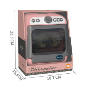 Pretend & Play Dishwasher Set with Sound, Lights & Water Spray Effect - Pink - Image 3