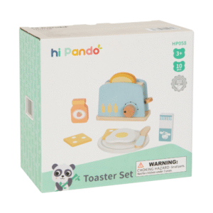 hi Pando - Pretend & Play - Wooden Toaster Breakfast Set - 10pcs - Image 1