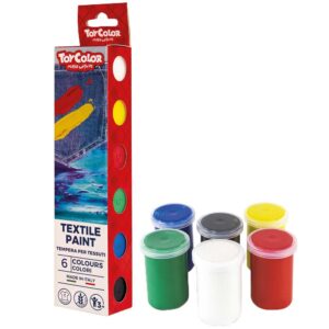 Toy Color - Fabric Paint Pots - Water-Based Textile Paint - 6 Colours - 6 x 25ml - Image 2