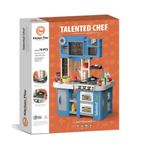 Cogo - Pretend & Play Kitchen Set with Light & Sound Effects - Blue - 79 Pieces - Image 4