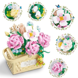 Cogo - Building Block Set - Rose Flower Basket with Fairy Lights - 1277 Pieces - Image 4
