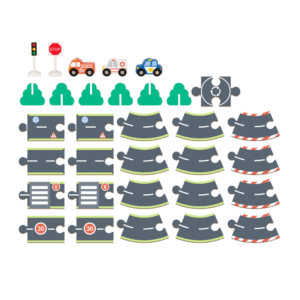 hi Pando - Wooden City Road Puzzle Set - 32pcs - Image 4