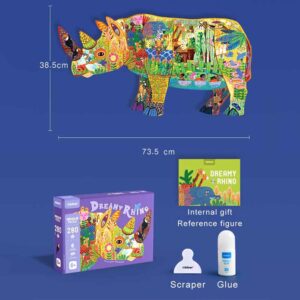 Mideer - Large Animal Shaped Puzzle Dream Rhinoceros - Image 3