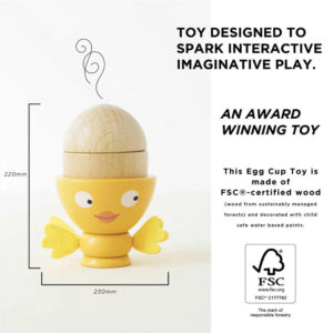 Le Toy Van - Pretend & Play - Wooden Egg Cup & Soldiers - 6 Piece - Image 3