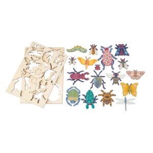 Anthony Peters - Wooden Creepy Crawlies Press Out Shapes: 19 Pieces