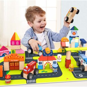 TopBright - Wooden Building Blocks - City - 126 Pieces - Image 4